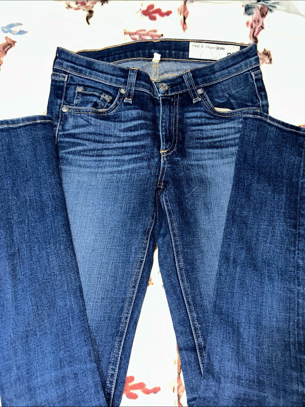 rag & bone Women's Skinny Jeans in Dark Blue Wash